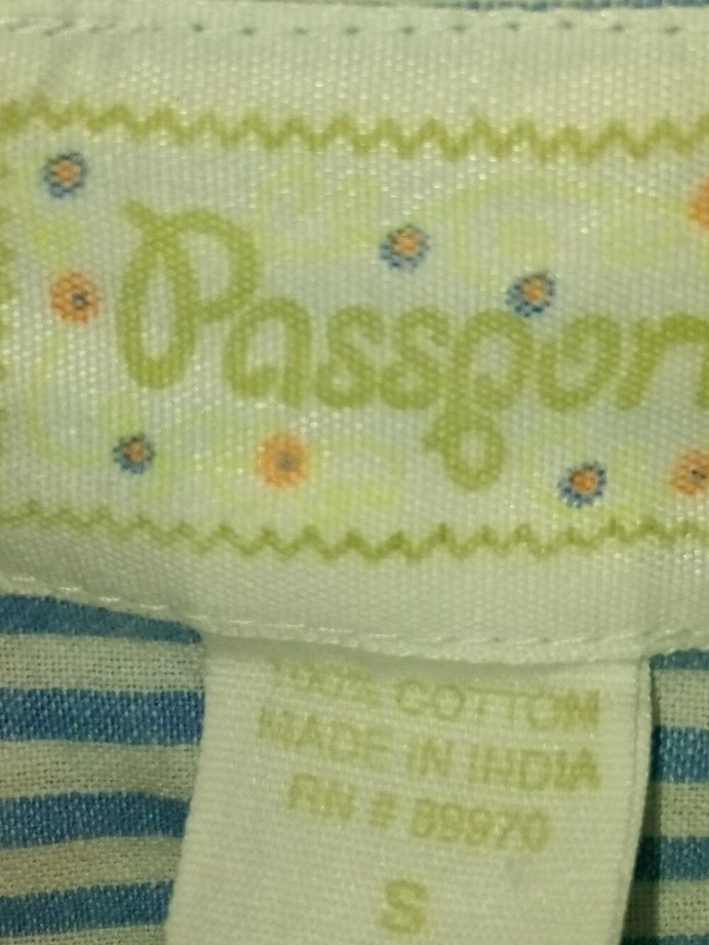 Passport S Pastel Aqua Red Plaid Cotton Top - Picture 3 of 3